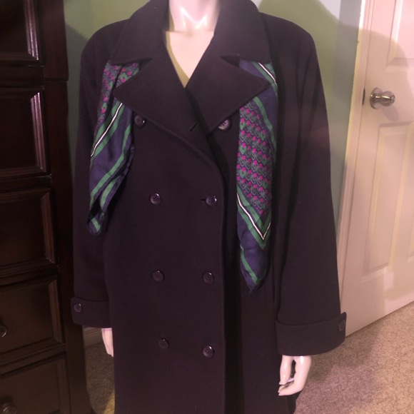 Mallia navy wool blend pea coat Size 16 - Picture 4 of 16